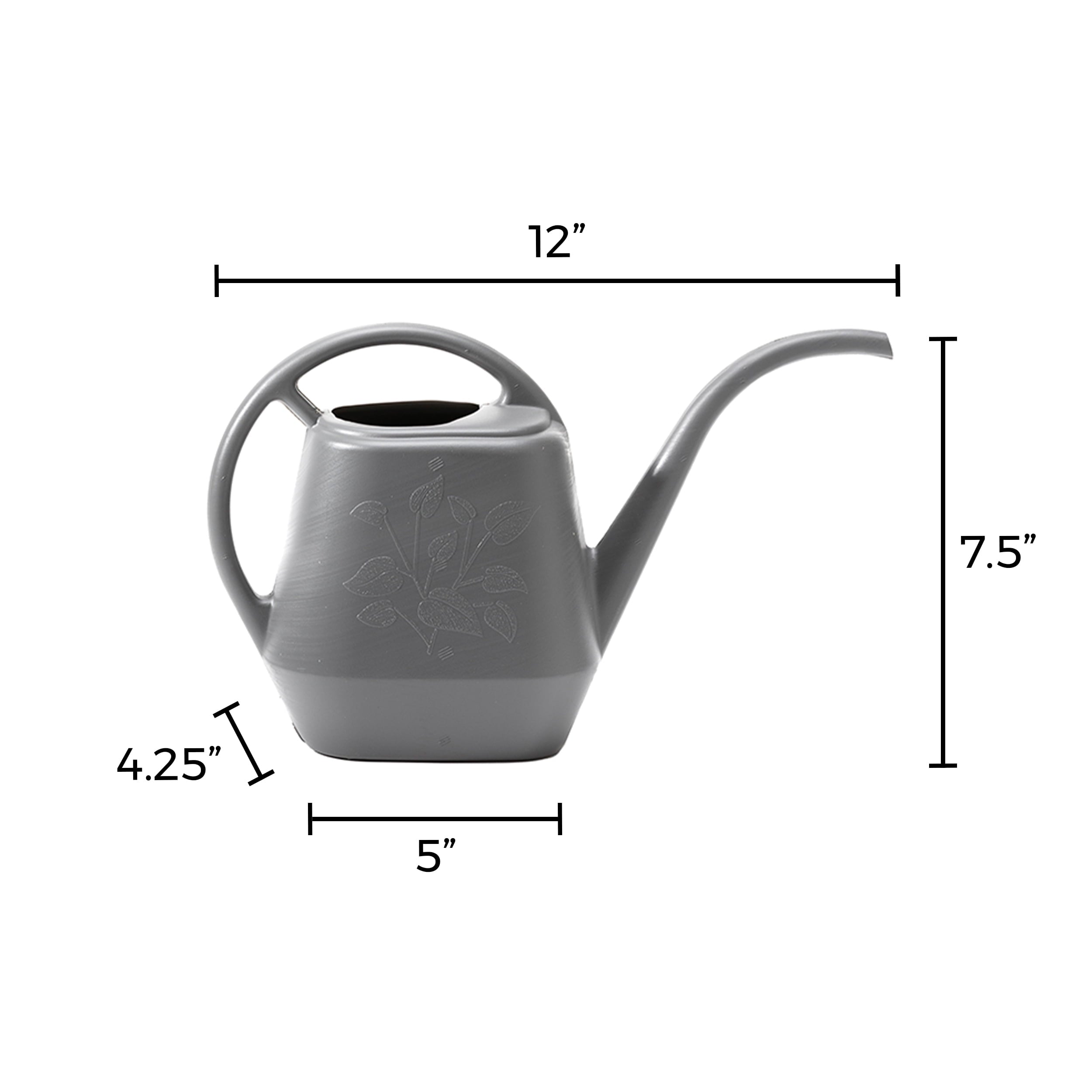 Bloem Watering Can Aqua Rite 1/2 Gal. (56 oz) Charcoal