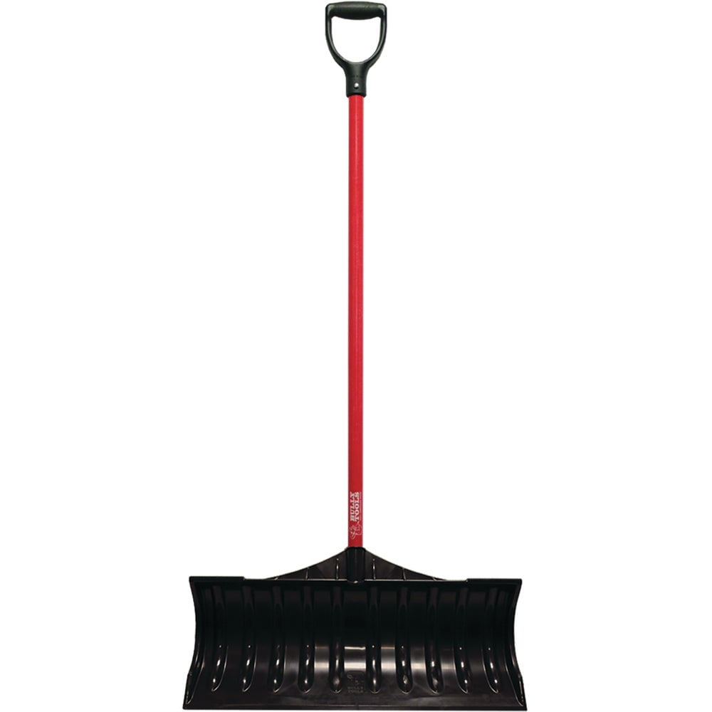 1 PK, Bully Tools 27 In. Poly Snow Pusher with 46.5 In. Fiberglass Handle