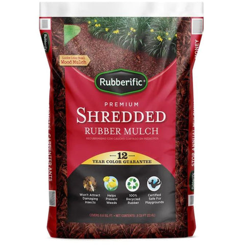 Rubberific Mulch, Red, .8-Cu. Ft.