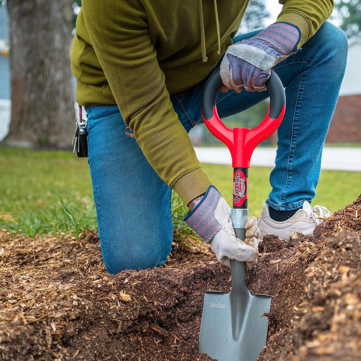 Radius Garden 27211 Mini Pro Lite Floral Shovel Red