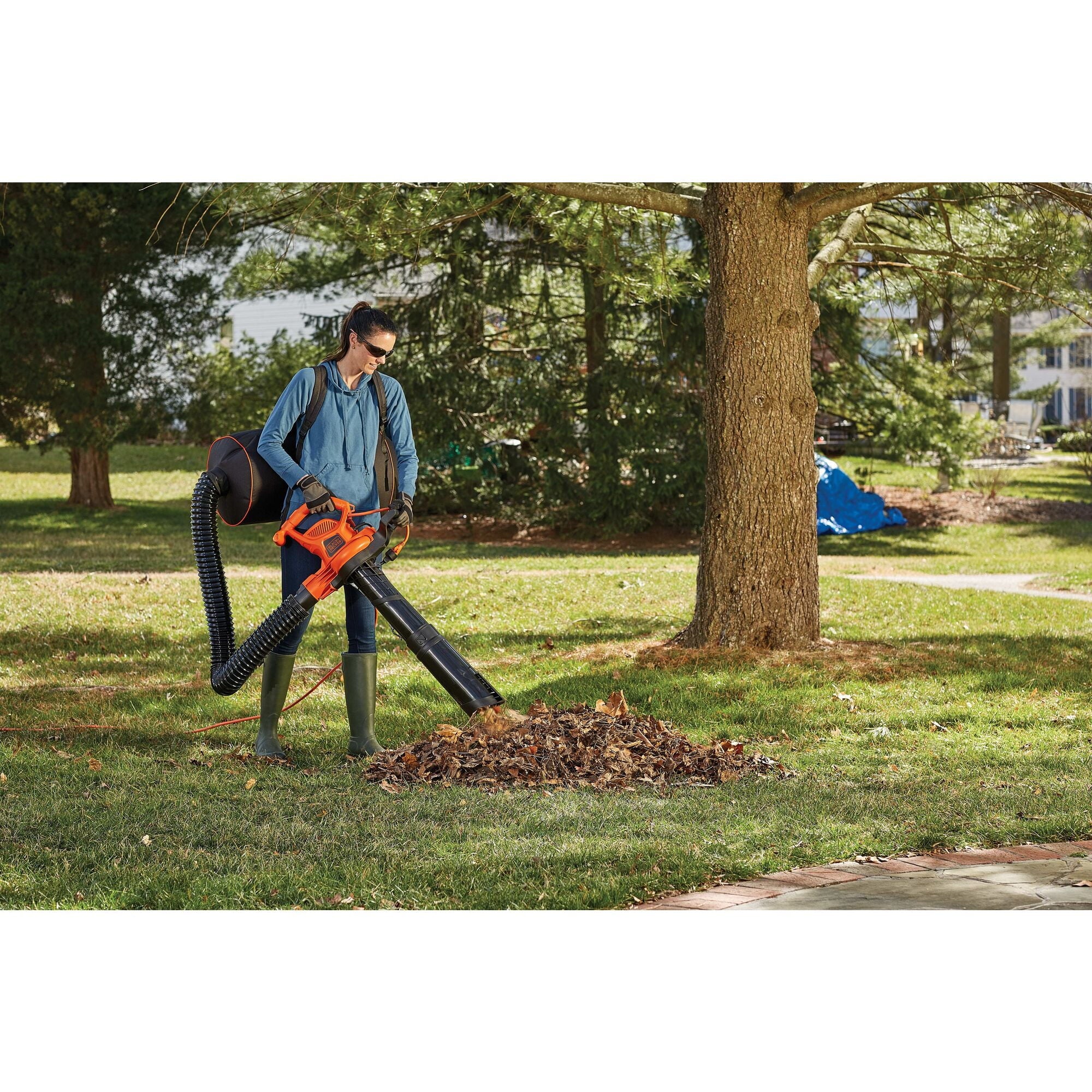 BLACK+DECKER 3-In-1 Electric Leaf Blower, Leaf Vacuum, Mulcher, (BEBL7000)