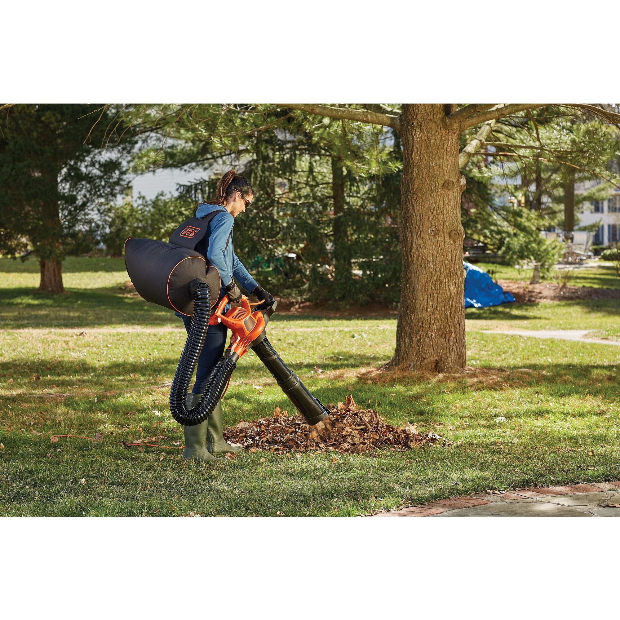 BLACK+DECKER 3-In-1 Electric Leaf Blower, Leaf Vacuum, Mulcher, (BEBL7000)