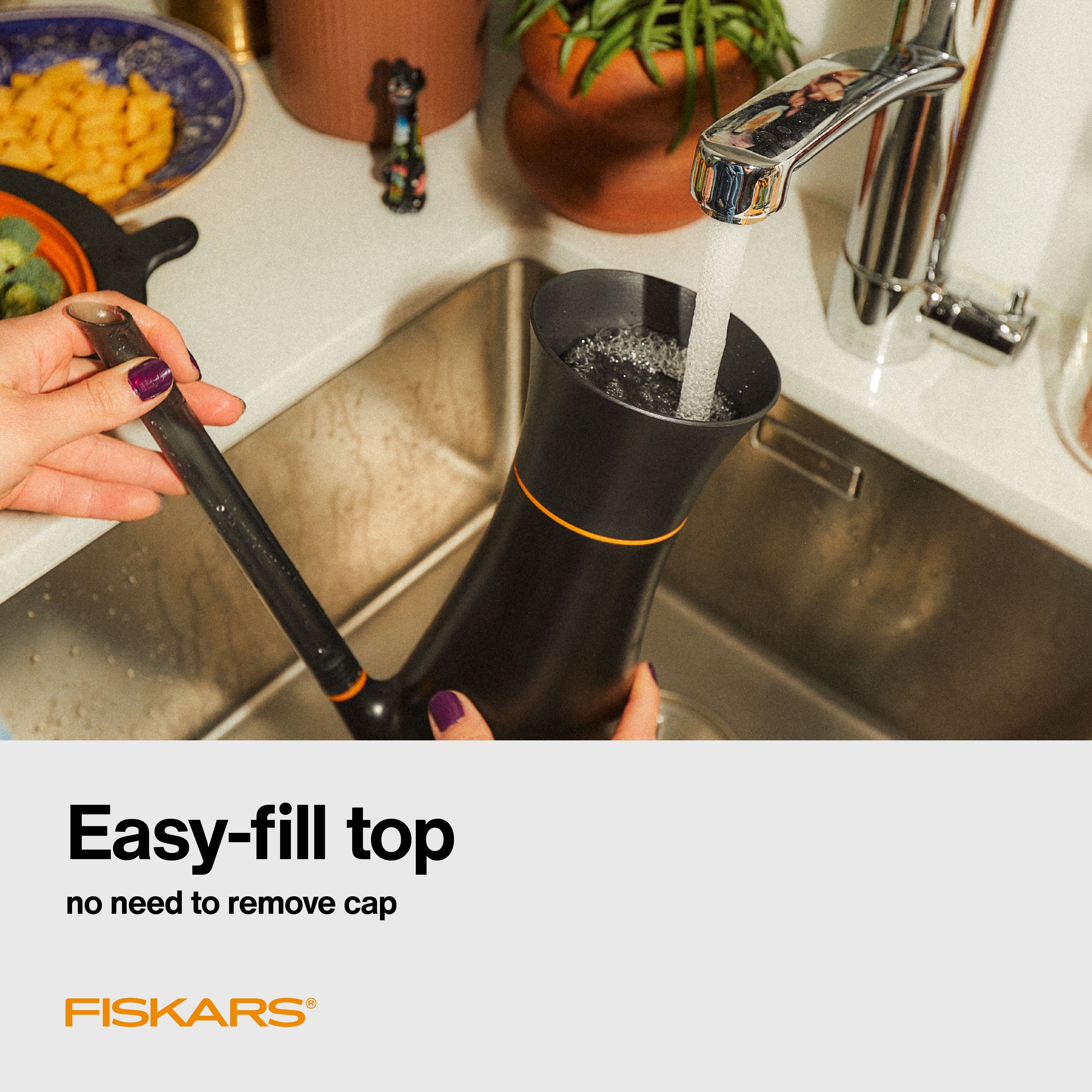 Fiskars Indoor and More Watering Can, Orange and Black